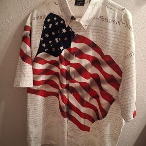 Patriotic Flag Print Casual Shirt